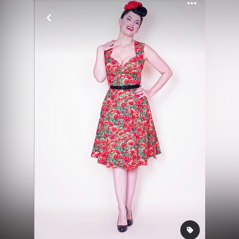 Bernie Dexter perfect pin up dress poppy print size xsmall